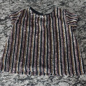 art class Multicolor Sequin Striped Tee